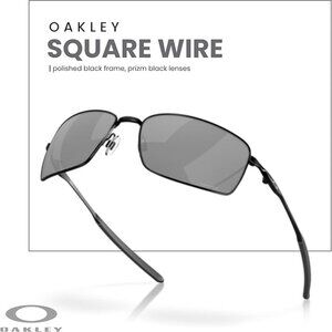 OAKLEY Square Wire OO4075-05 n Polished Black/Prizm Black Sunglasses NEW